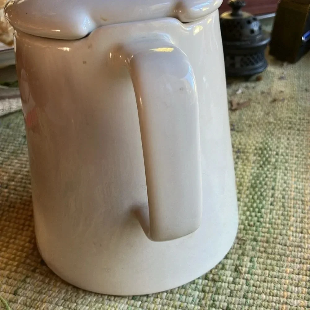 IKEA tea pot with wood knob white large coffee carafe or tea pot